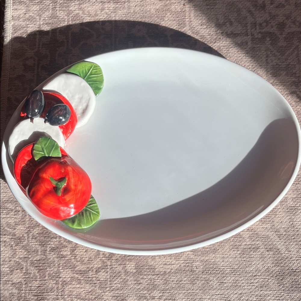 Vintage 3D Caprese ceramic Serving Platter